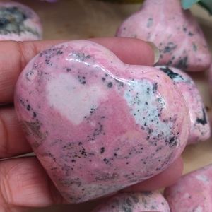 πRhodonite Heart shaped Palm Stones ( Medium)